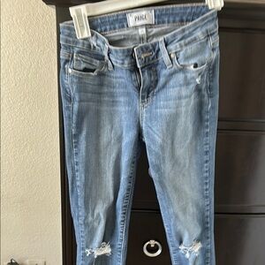 Paige Women's Blue Distressed Jeans
